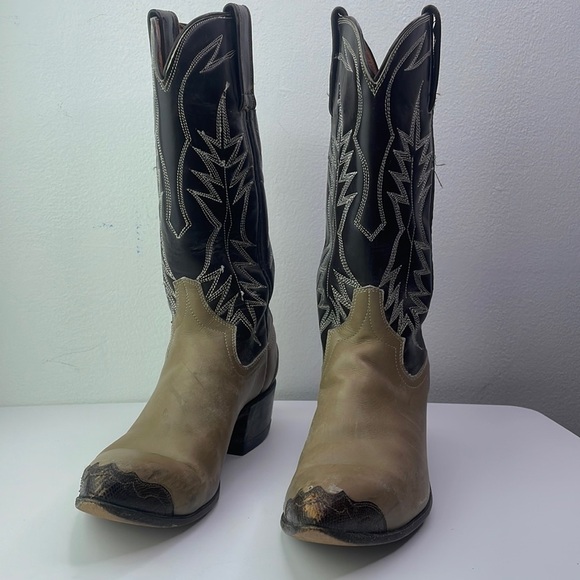 SEIBERLING Vintage Leather Hand Made Cowboy Western Cowgirl Boots Size 6 B # 102 - Picture 6 of 15